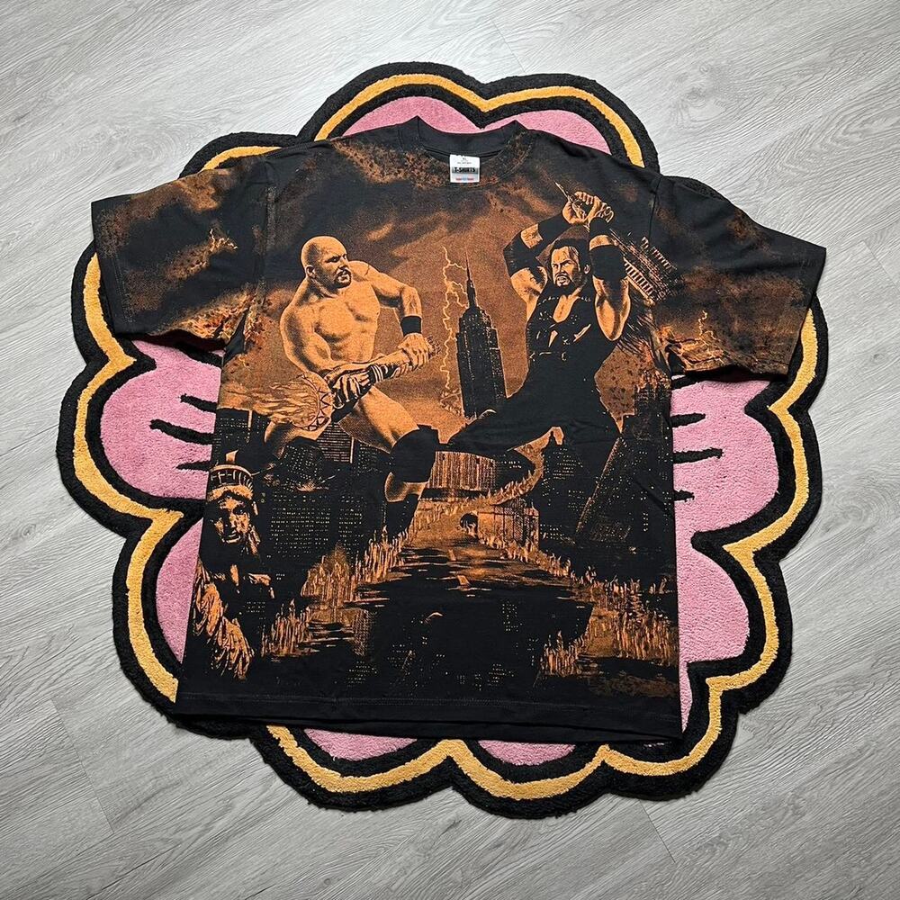 WWF Summerslam 1998 Stone Cold vs Undertaker All Over Print Graphic T-shirt